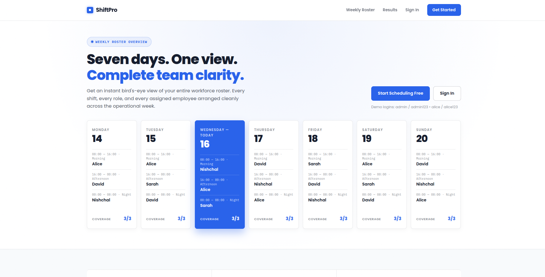 Shift Management System preview