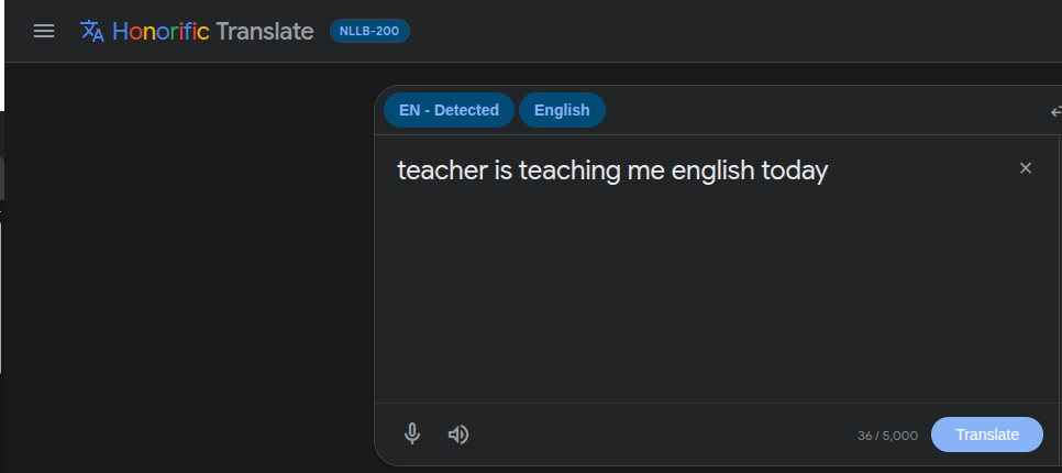 Machine Translation: NLLB-200 Nepali Honorifics screenshot 1